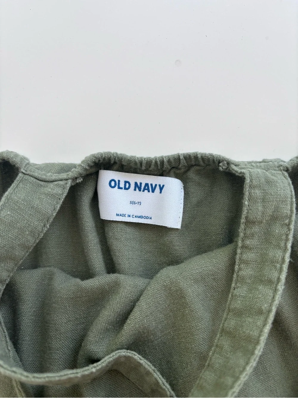 Old Navy Olive Green Linen-Blend Jumpsuit